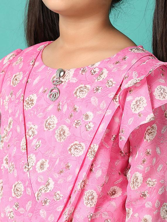 girls floral printed long sleeves twin set - 21491112 - Standard Image - 5