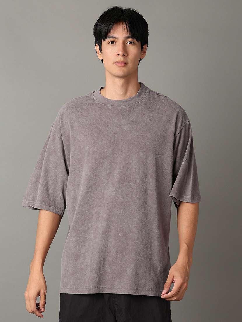 men crew neck back print t-shirt