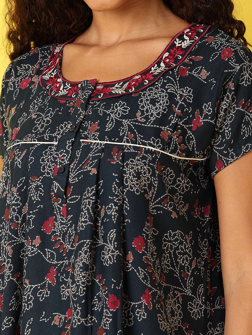 women blue printed nighty - 21491144 -  Standard Image - 5