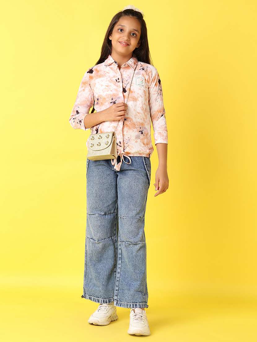 girls printed collared shirt style top - 21491145 -  Standard Image - 3