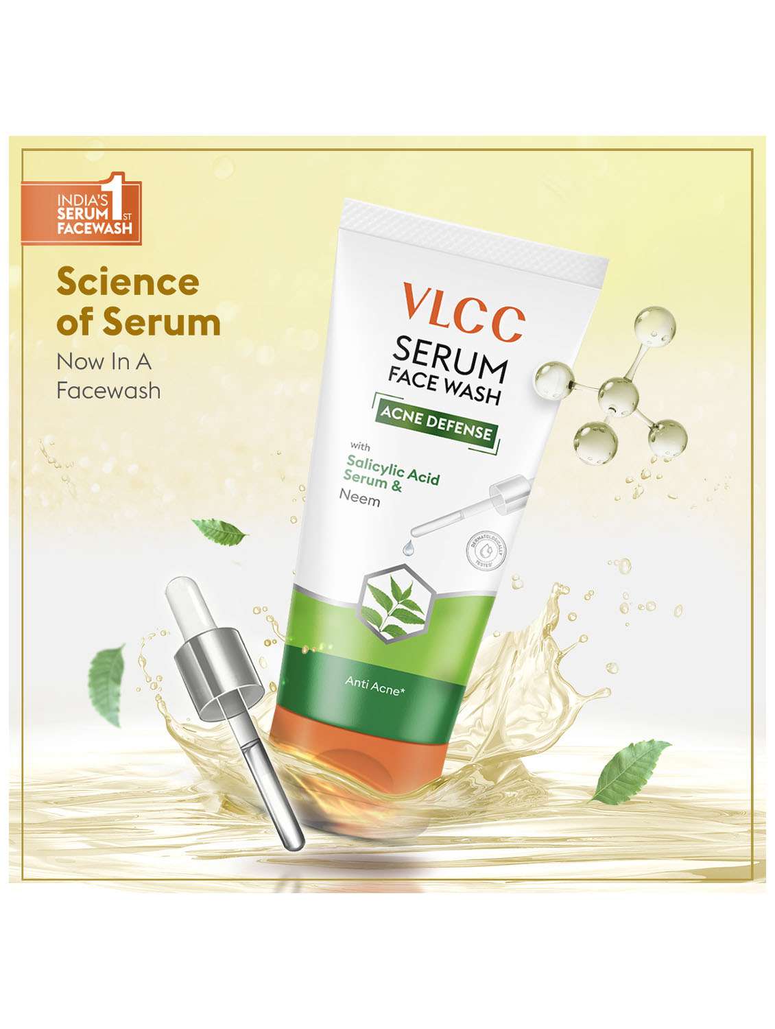 gold facial kit & acne defense serum facewash salicylic acid serum & neem facewash - 21491180 -  Standard Image - 3