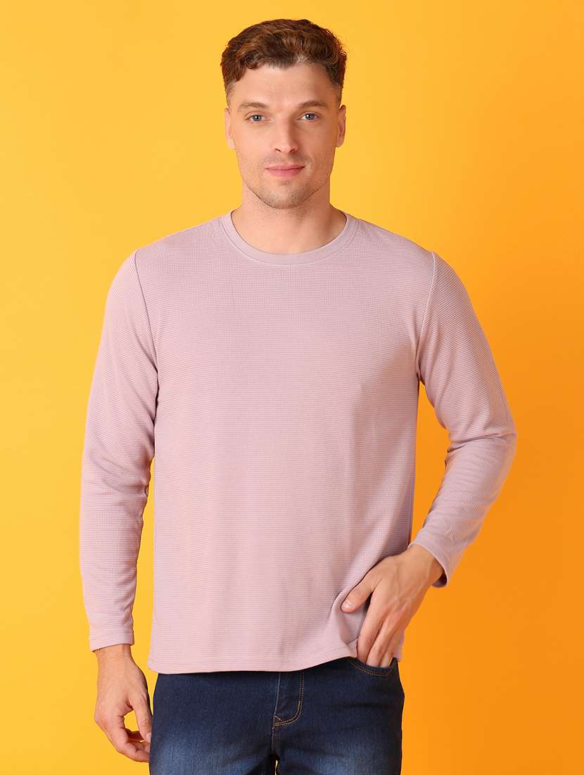 men round neck solid t-shirt
