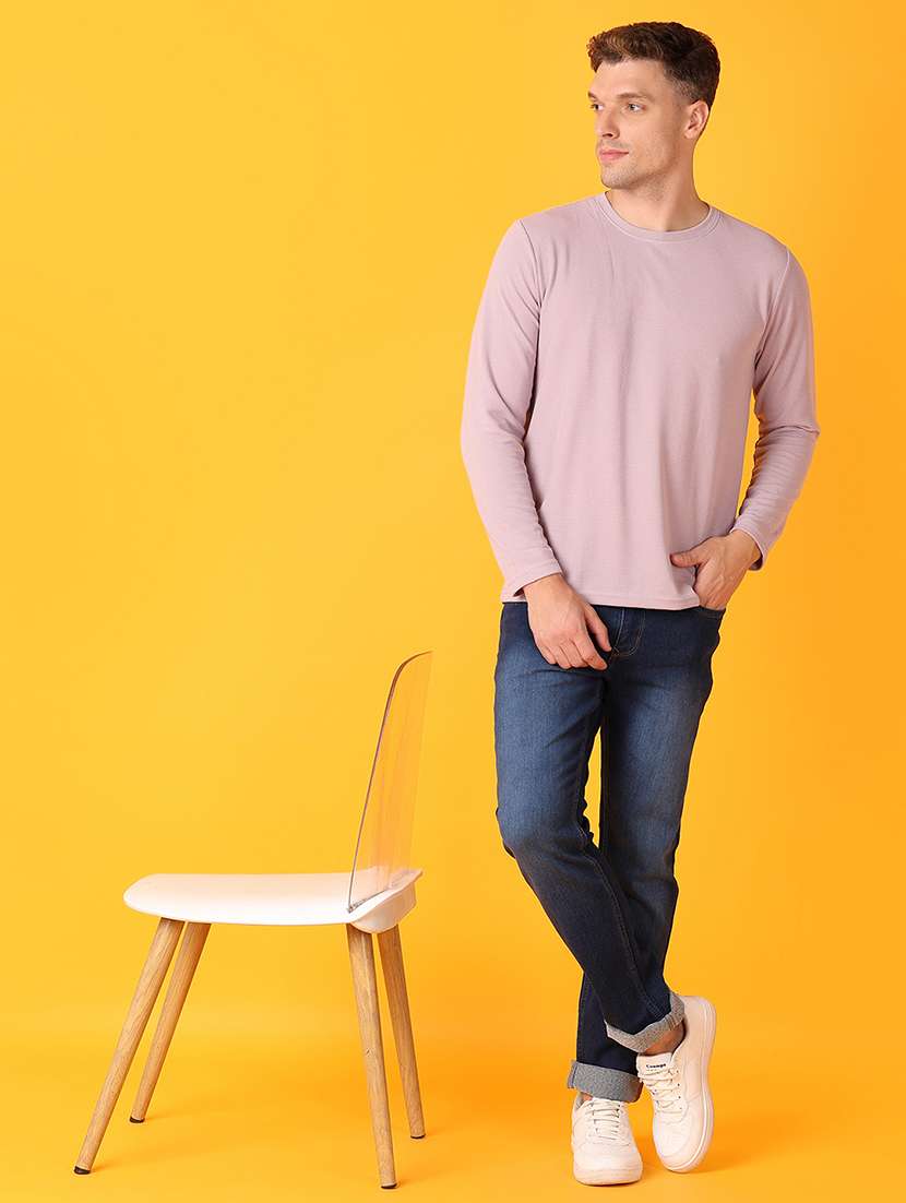 men round neck solid t-shirt - 21491315 -  Standard Image - 3