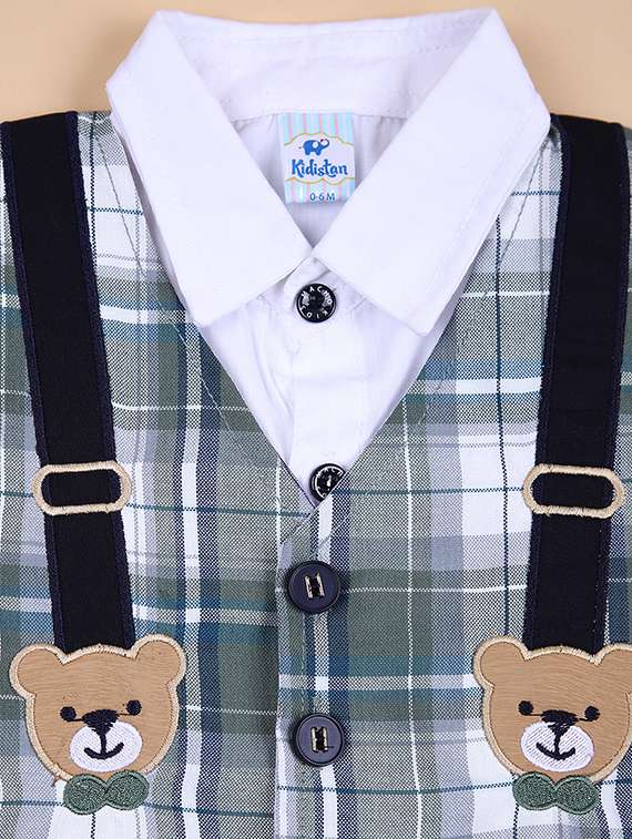 boys checkered party wear full length set - 21491333 -  Standard Image - 3