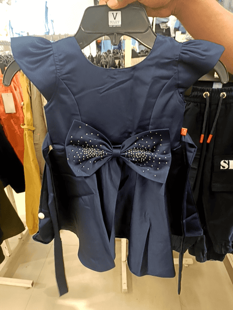 navy blue satin frock - 21491359 -  Zoom Image - 0