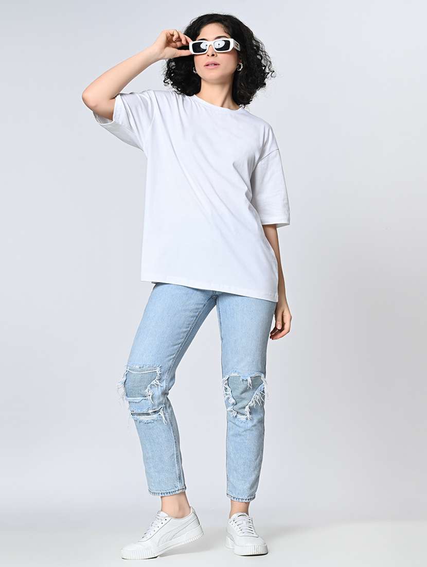 women white cotton regular t-shirt - 21491387 - Standard Image - 3