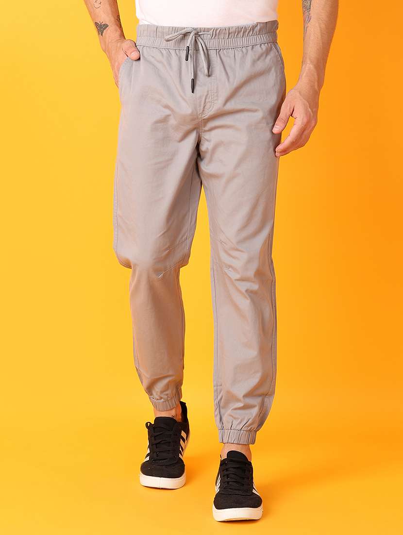 men mid-rise solid jogger