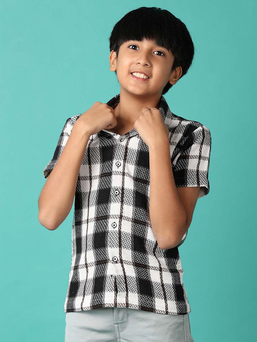 boys checked printed collared shirt - 21491397 - Zoom Image - 0