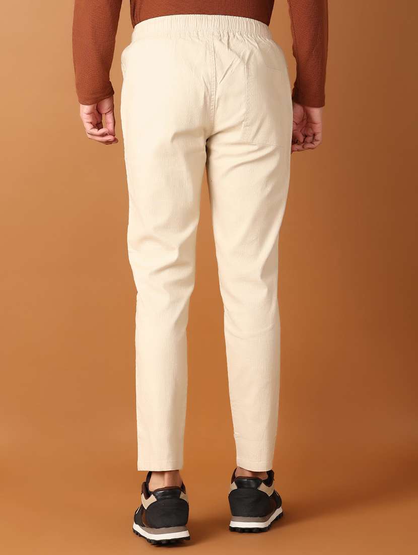 men mid rise solid flat front casual trouser - 21491502 -  Standard Image - 3