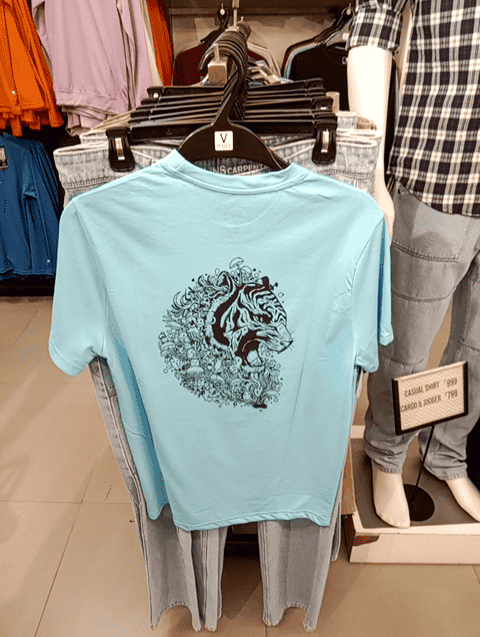 sky blue poly cotton tshirt - 21491511 - Standard Image - 0