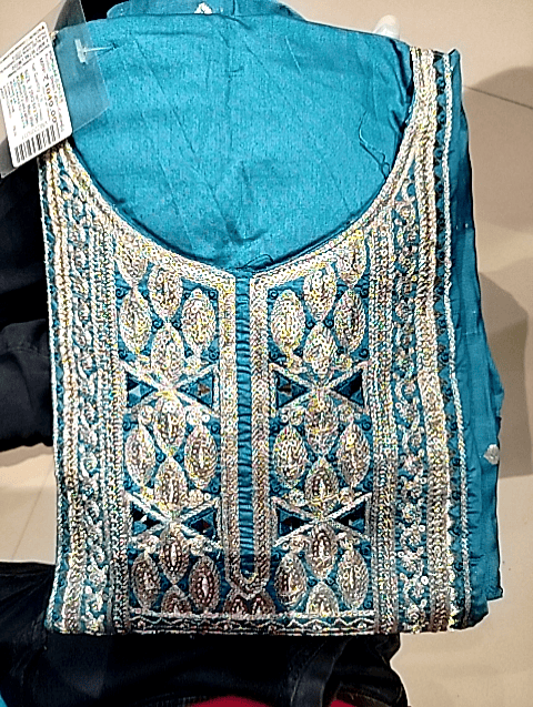 light blue poly silk ethnic dress - 21491517 - Zoom Image - 0