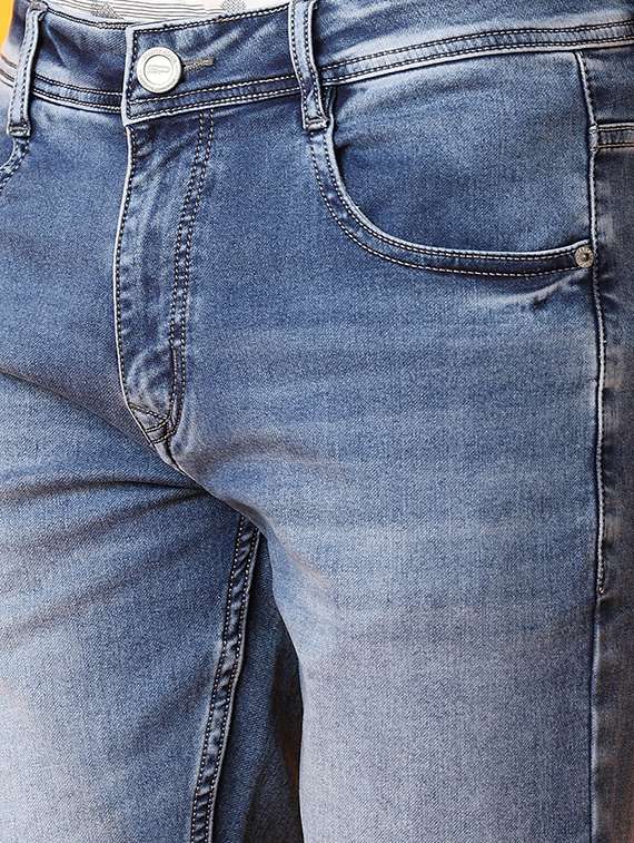 men blue plain jeans - 21491528 -  Standard Image - 5