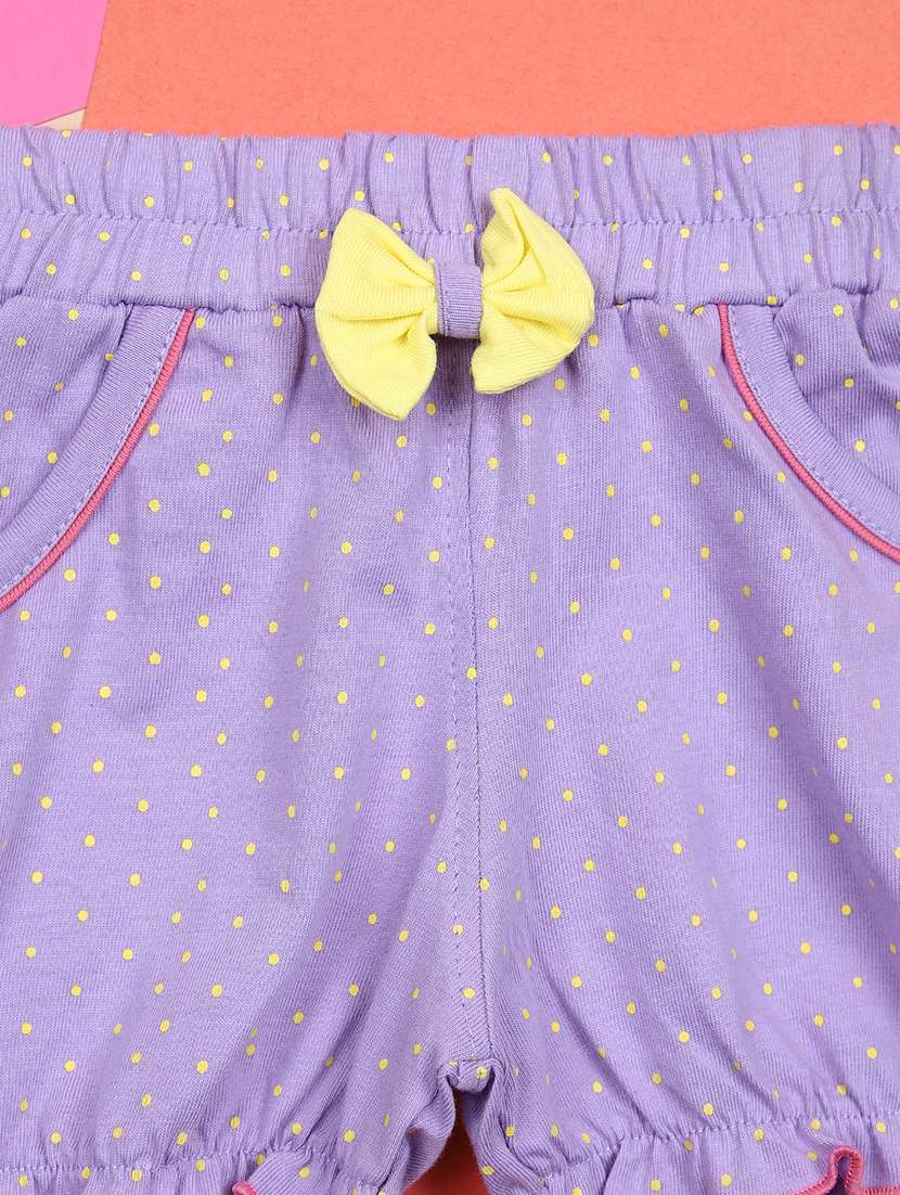 girls yellow printed shorts set - 21491641 - Standard Image - 3