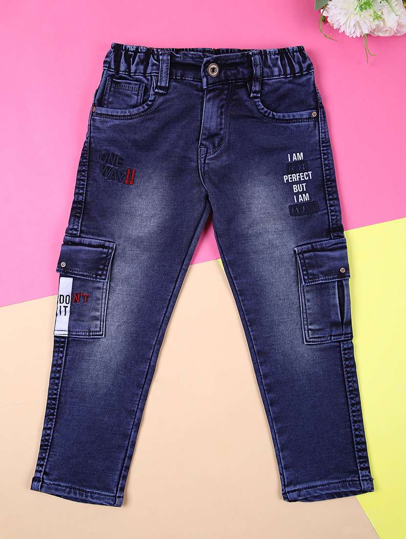 boys mid rise washed cargo