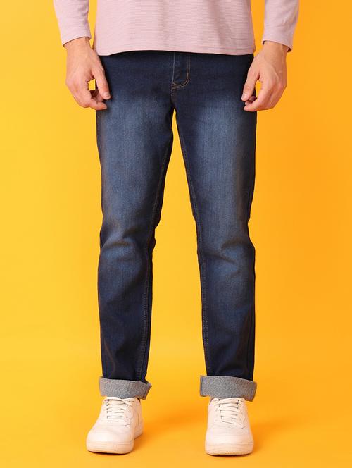 men blue plain jean - 21491796 -  Standard Image - 0