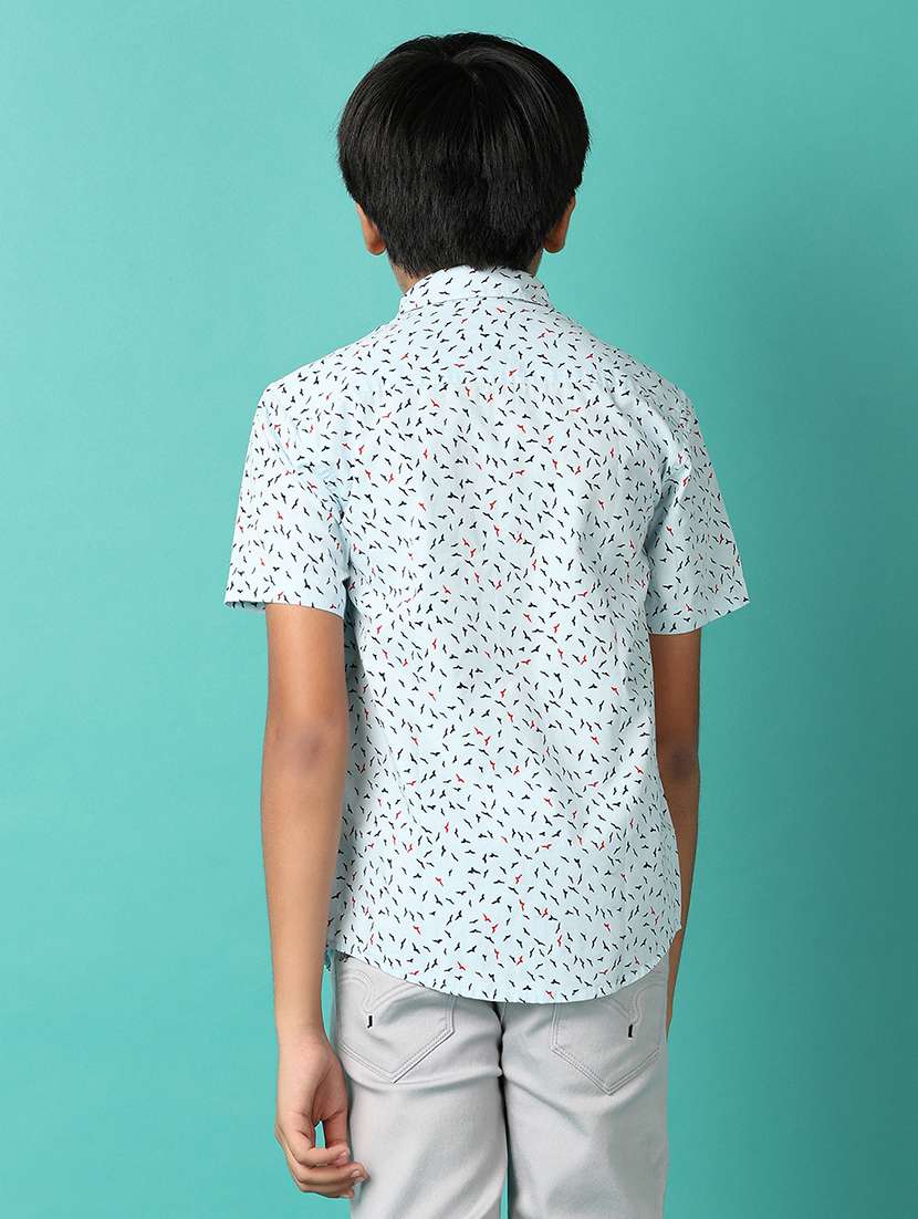 boys blue printed shirt - 21491804 -  Standard Image - 3