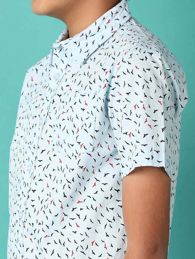 boys blue printed shirt - 21491804 -  Standard Image - 5