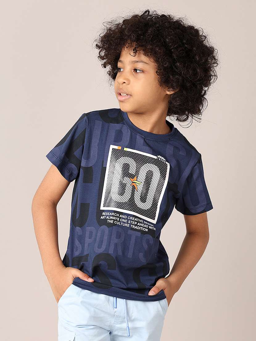 boys round neck printed t-shirt