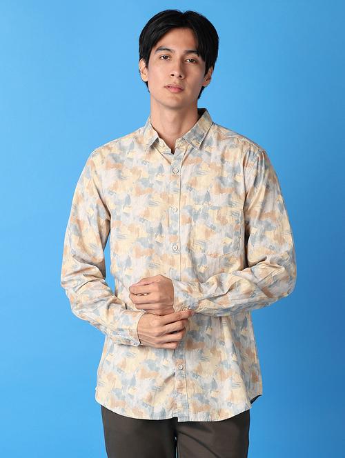 men collared printed casual shirt - 21491813 - Standard Image - 0