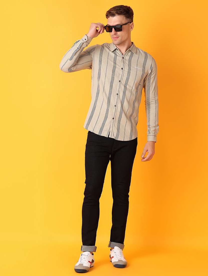 men brown cotton casual shirt - 21491902 -  Standard Image - 3