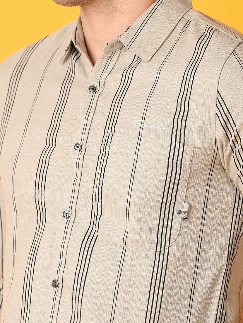 men brown cotton casual shirt - 21491902 -  Standard Image - 5