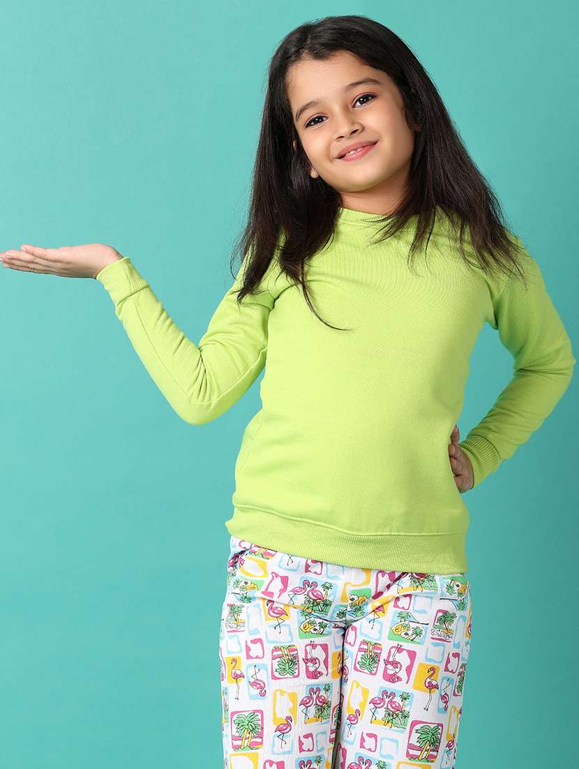 girls solid long sleeves sweatshirt - 21492017 -  Zoom Image - 0