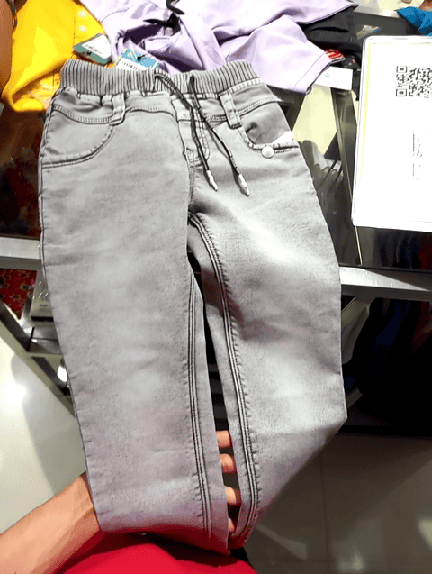 light grey pc dobby denim jean - 21492022 - Standard Image - 0