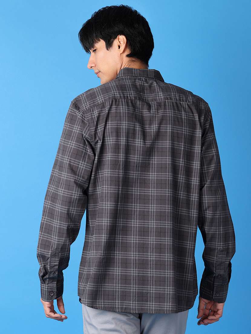 men black checks casual shirt - 21492025 -  Standard Image - 3
