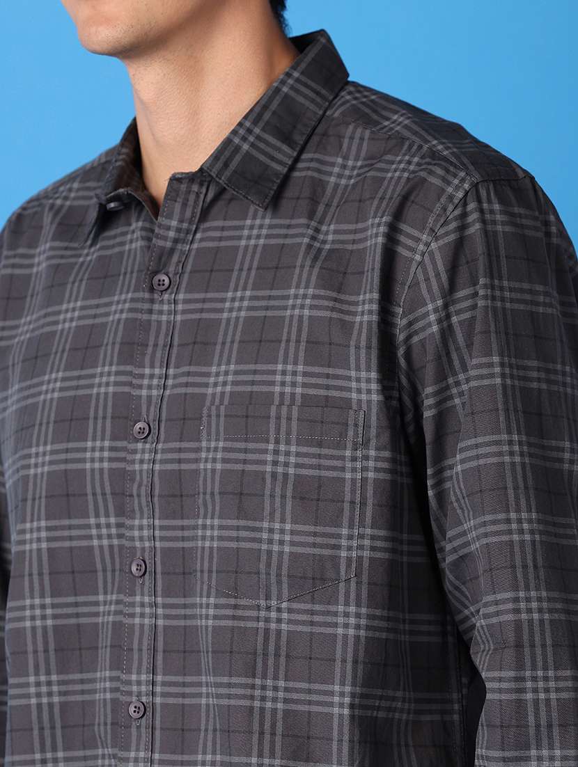 men black checks casual shirt - 21492025 -  Standard Image - 5