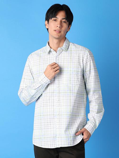 men white checks casual shirt - 21492026 - Standard Image - 0