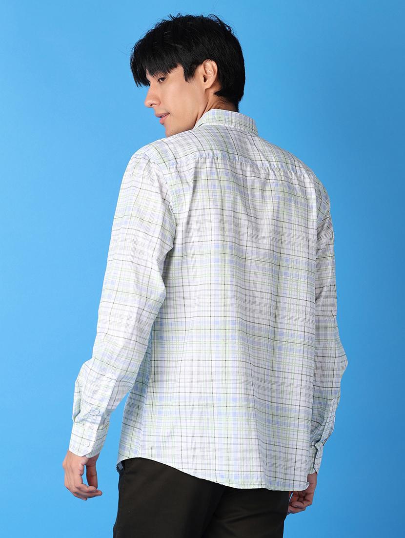 men white checks casual shirt - 21492026 - Standard Image - 3