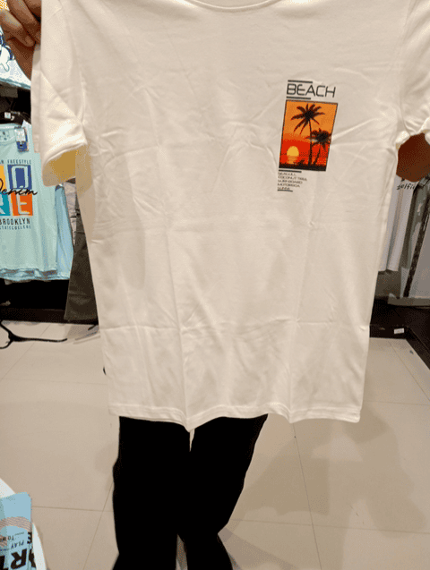 off white poly cotton single jersey tshirt - 21492047 - Zoom Image - 0