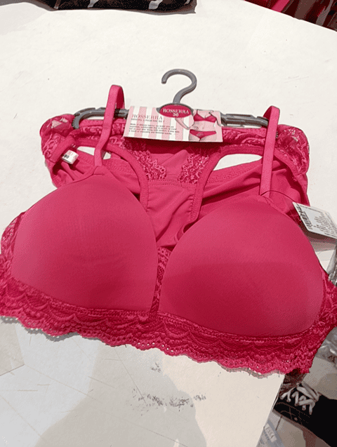 coral satin bras and panty set - 21492067 - Standard Image - 0