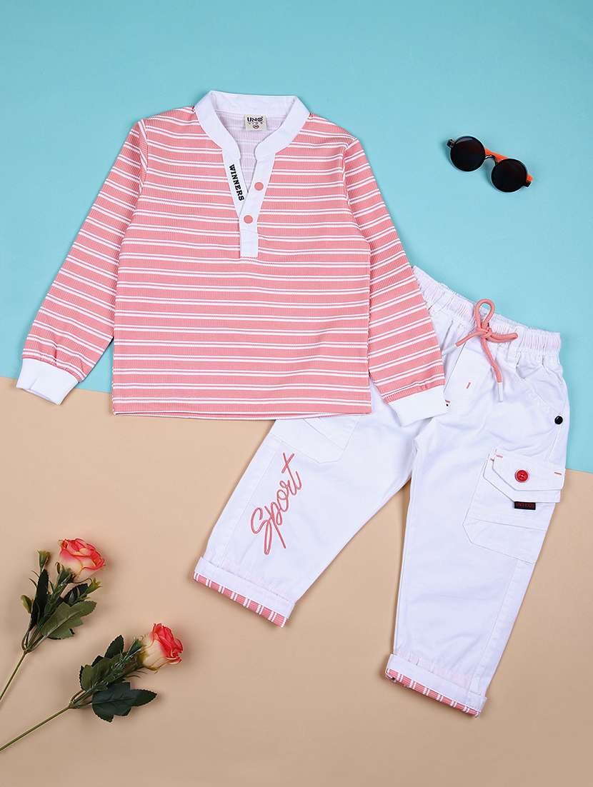 boys printed long sleeves t-shirt & jeans set - 21492074 -  Zoom Image - 0