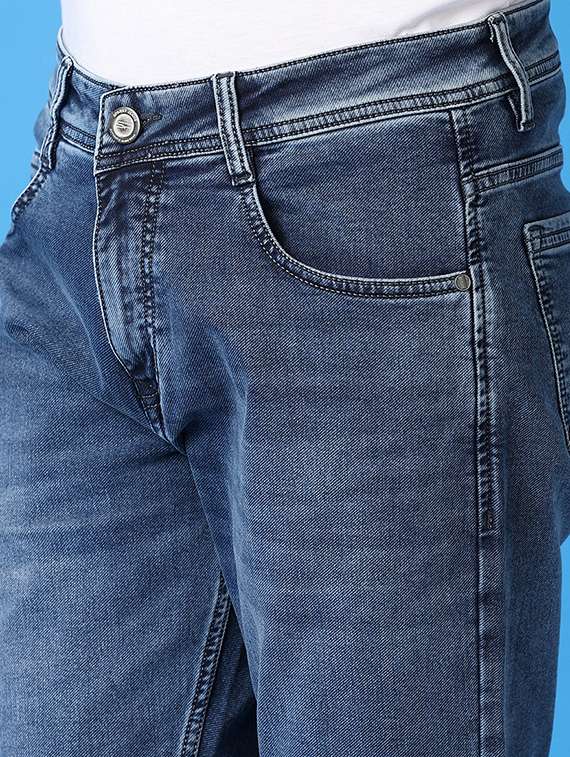 men blue plain jeans - 21492099 -  Standard Image - 5