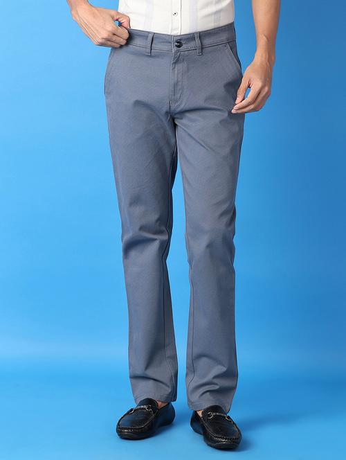 men solids flat front chinos trousers - 21492169 - Standard Image - 0