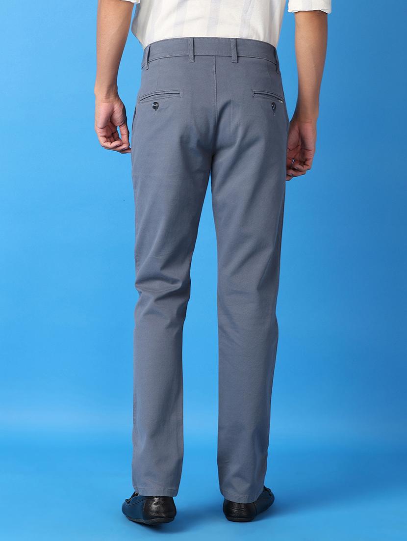 men solids flat front chinos trousers - 21492169 - Standard Image - 3