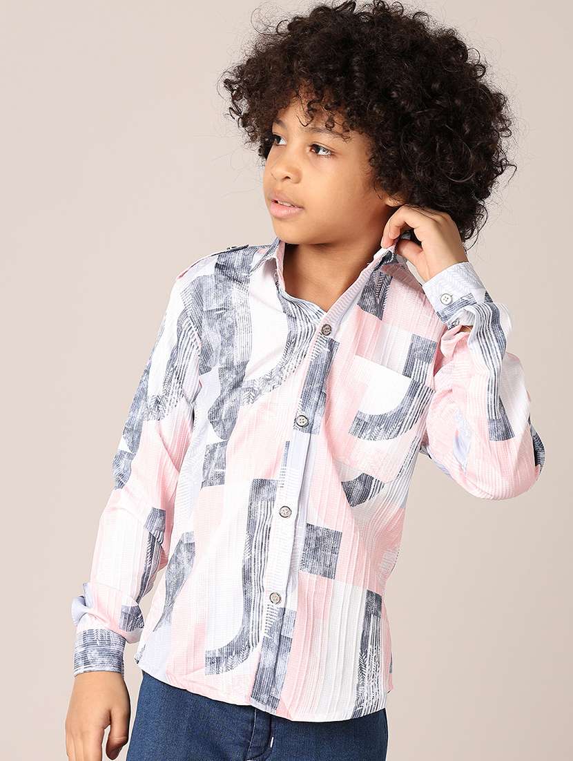 boys printed long sleeves shirt & jeans set - 21492172 -  Standard Image - 3
