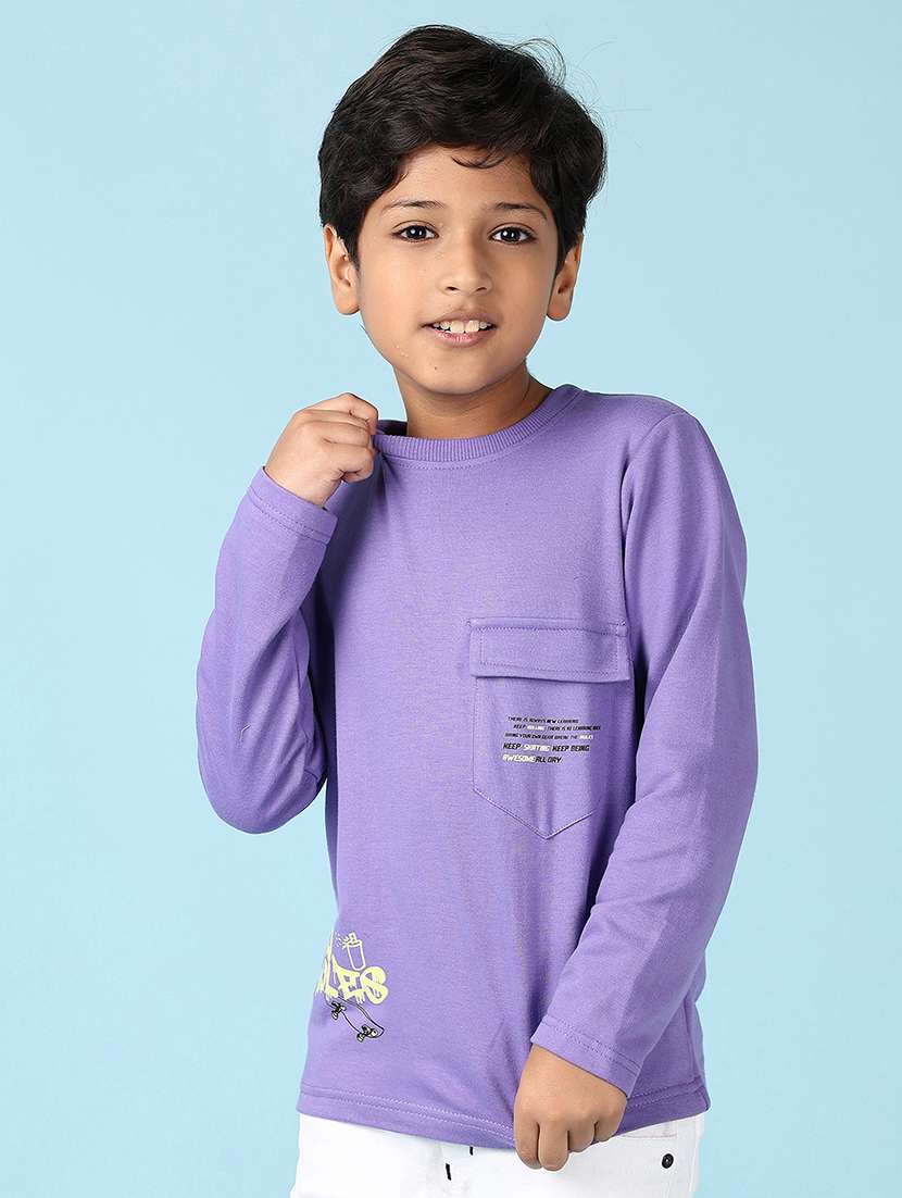 boys front & back print long sleeve t-shirt - 21492322 -  Zoom Image - 0