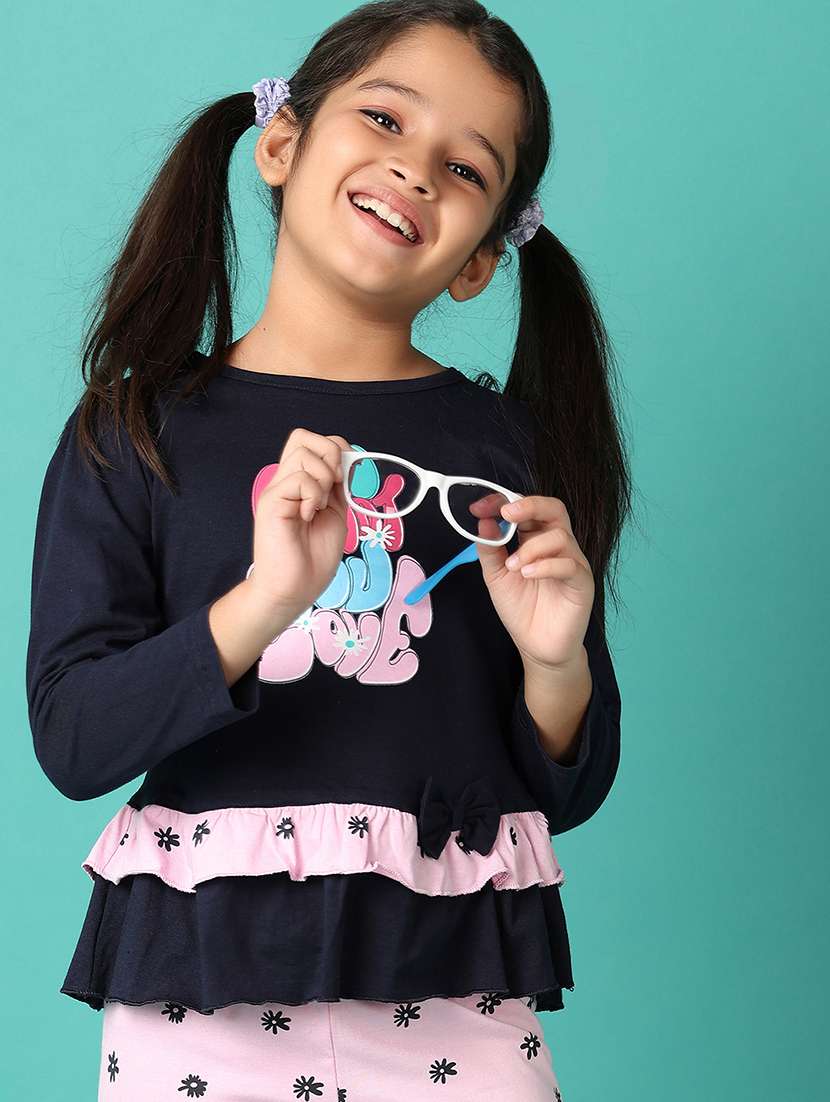 girls printed long sleeves twin set - 21492327 -  Standard Image - 3