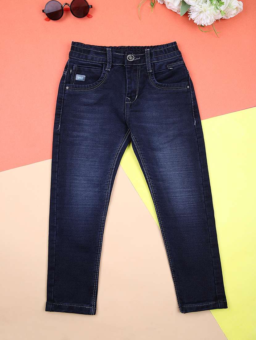 boys mid rise plain jeans