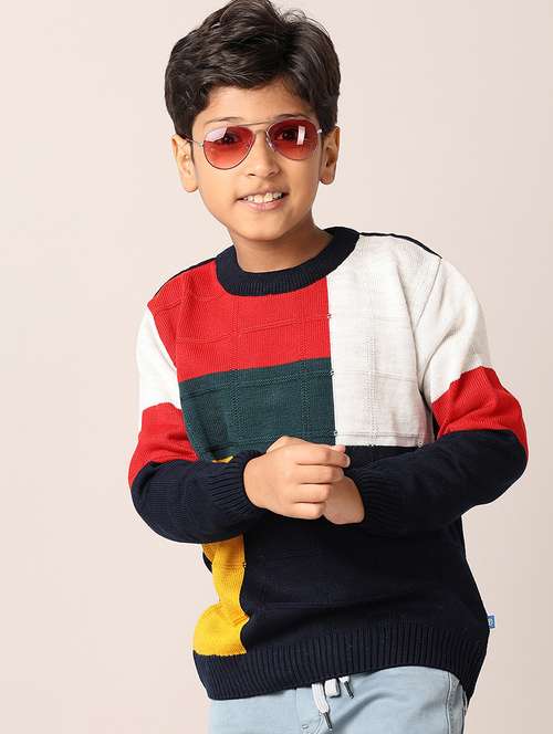 boys self design long sleeve sweater - 21492354 -  Standard Image - 0