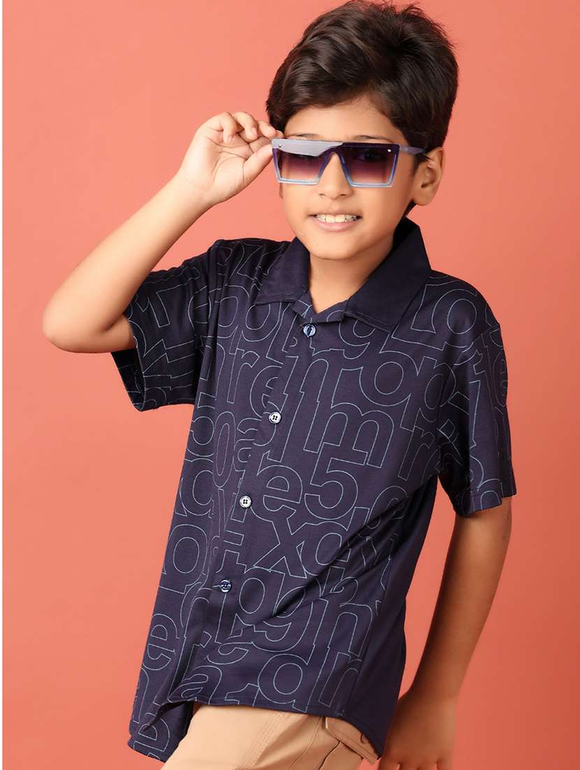 boys typography short sleeve casual shirt - 21492375 -  Standard Image - 3