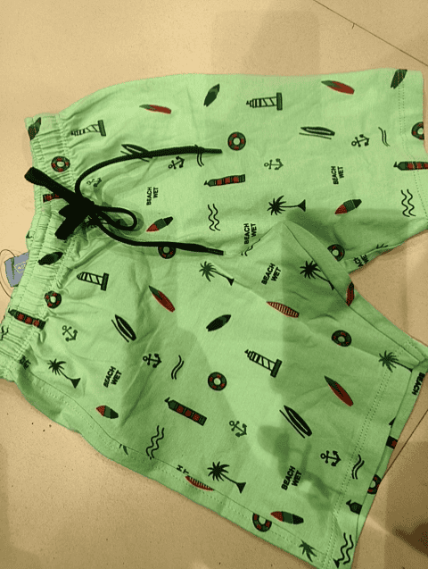light green cotton single jersey shorts & three fourth - 21492434 - Zoom Image - 0