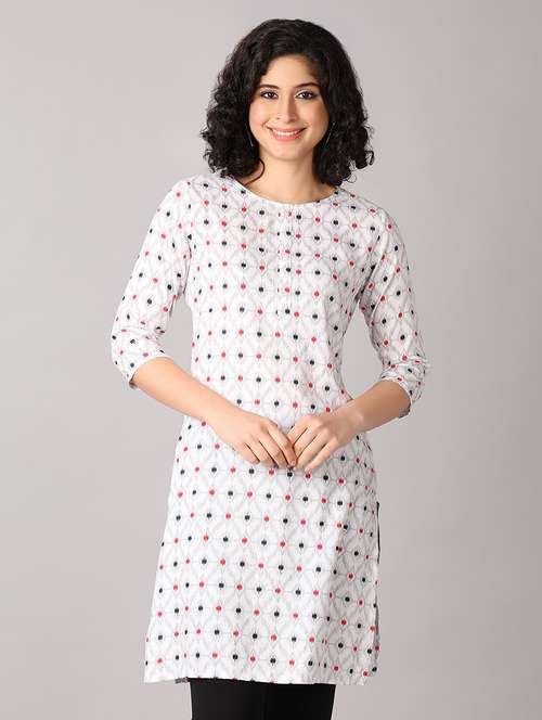 women three quarter sleeve straight kurta - 21492436 -  Standard Image - 0