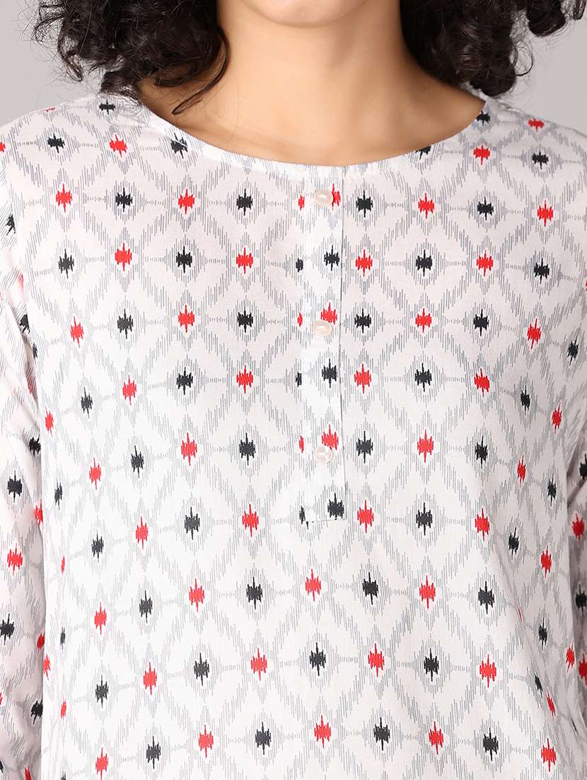 women three quarter sleeve straight kurta - 21492436 - Standard Image - 5