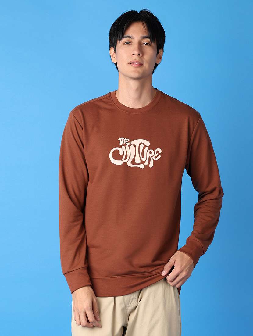 men long sleeve chest printed sweatshirt - 21492439 -  Zoom Image - 0