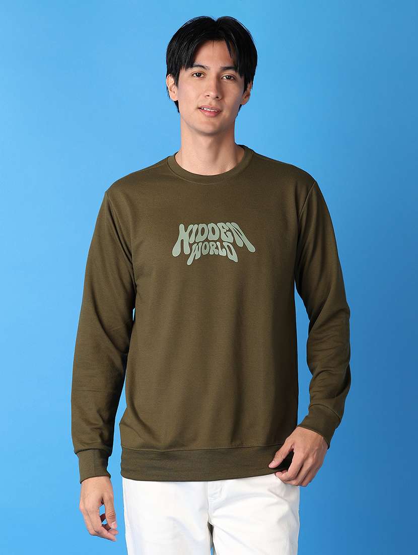 men long sleeve chest printed sweatshirt