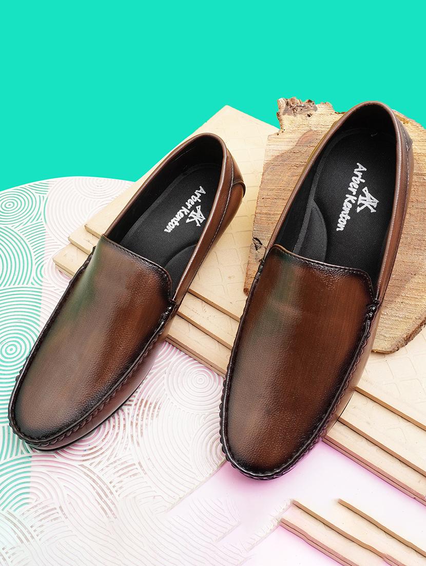 men brown slip on loafers - 21492491 - Standard Image - 3