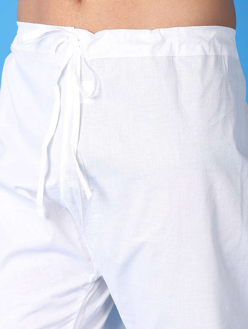 men cream self-designed kurta pyjama set - 21492516 -  Standard Image - 5